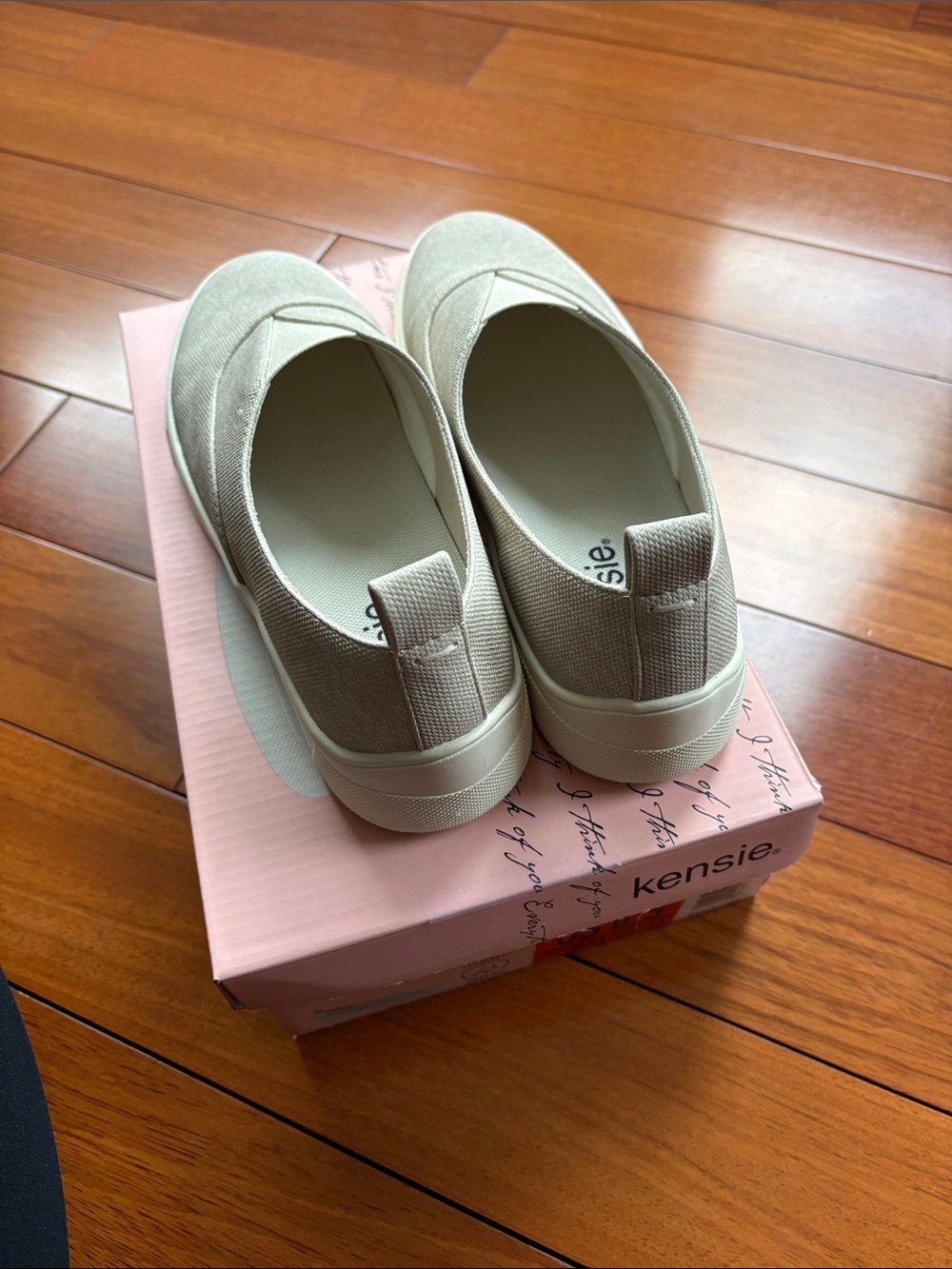 Kensie Slip-On Canvas Sneakers in Light Tan - Picture 2 of 4